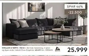 Skeidar CHILLUX U-SOFA tilbud