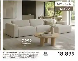 Skeidar STYL MODULSOFA tilbud