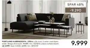 Skeidar PORTLAND HJØRNESOFA tilbud