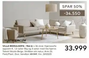 Skeidar VILLA MODULSOFA tilbud