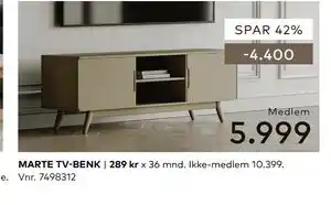 Skeidar MARTE TV-BENK tilbud