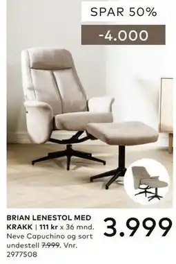 Skeidar BRIAN LENESTOL MED KRAKK tilbud