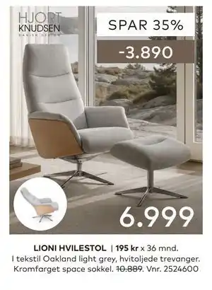 Skeidar LIONI HVILESTOL tilbud