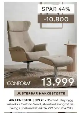 Skeidar AIR LENESTOL tilbud