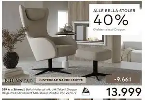 Skeidar Bella Hvilestol u/krakk tilbud