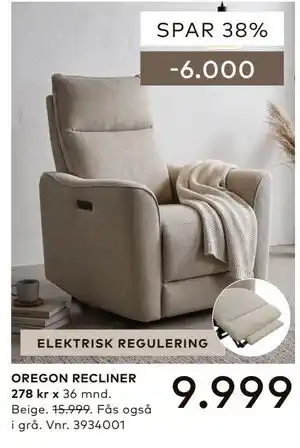 Skeidar OREGON RECLINER tilbud