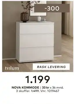 Skeidar NOVA KOMMODE tilbud