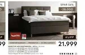 Skeidar SENSITIVE 400 KONTINENTAL tilbud