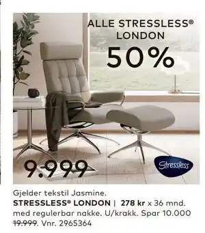 Skeidar STRESSLESS LONDON tilbud