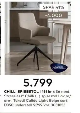 Skeidar CHILLI SPISESTOL tilbud
