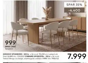 Skeidar GROOVE SPISEBORD tilbud