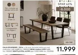 Skeidar CALIA SPISEBORD tilbud