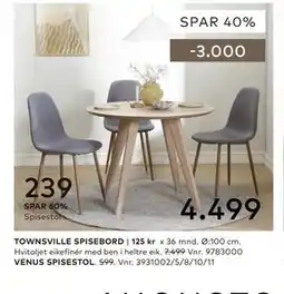 Skeidar TOWNSVILLE SPISEBORD tilbud