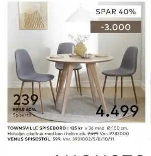 Skeidar TOWNSVILLE SPISEBORD tilbud