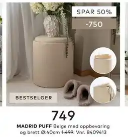 Skeidar MADRID PUFF tilbud