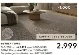 Skeidar BERBER TEPPE tilbud
