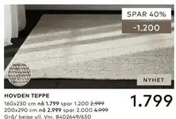 Skeidar HOVDEN TEPPE tilbud
