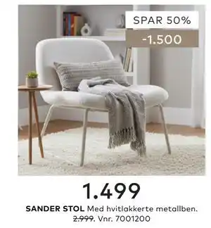 Skeidar SANDER STOL tilbud
