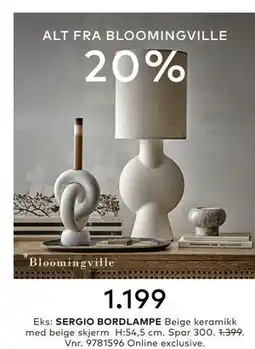Skeidar SERGIO BORDLAMPE tilbud