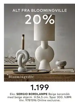 Skeidar SERGIO BORDLAMPE tilbud