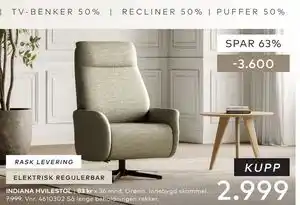 Skeidar INDIANA HVILESTOL tilbud