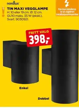jem & fix TIN MAXI VEGGLAMPE tilbud