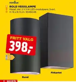 jem & fix ROLD VEGGLAMPE tilbud