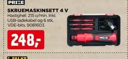 jem & fix SKRUEMASKINSETT 4 V tilbud