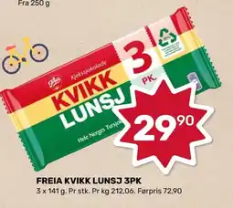 Coop Marked Freia Kvikk Lunsj 3pk tilbud