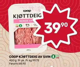 Coop Marked Coop kjøttdeig av svin tilbud