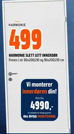 Coop Obs Harmonie slett lett innerdør tilbud