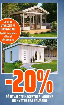 Coop Obs På utvalgte hagestuer, anneks og hytter fra palmako tilbud