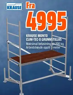 Coop Obs KRAUSE MONTO CLIM-TEC-O GRUNNSTILLAS tilbud