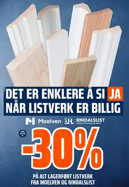 Coop Obs På alt lagerført listverk fra moelven og rindalslist tilbud
