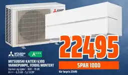 Coop Obs Mitsubishi kaiteki 6300 varmepumpe, ferdig montert tilbud