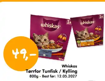Havaristen Whiskas Tørrfor Tunfisk / Kylling tilbud