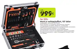 Mekk Work It verktøykoffert, 107 deler tilbud