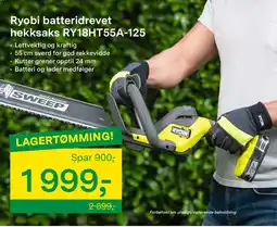 Felleskjøpet Ryobi batteridrevet hekksaks RY18HT55A-125 tilbud