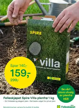Felleskjøpet Felleskjøpet Spire Villa plenfrø 1 kg tilbud