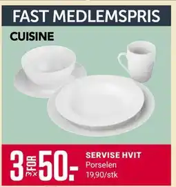 Europris SERVISE HVIT, Medlemspris tilbud
