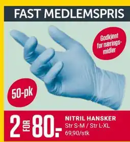 Europris NITRIL HANSKER, Medlemspris tilbud