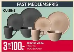 Europris SERVISE VIDDA, Medlemspris tilbud