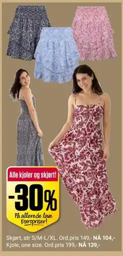 Europris Alle kjoler og skjørt! tilbud