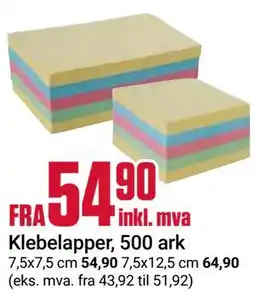 Europris Klebelapper, 500 ark tilbud