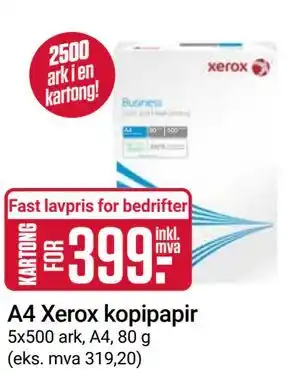 Europris A4 Xerox kopipapir tilbud