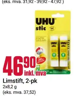 Europris Limstift, 2-pk tilbud