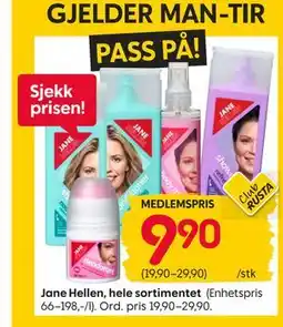 Rusta Jane Hellen, hele sortimentet, Medlemspris tilbud