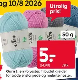 Rusta Garn Ellen tilbud