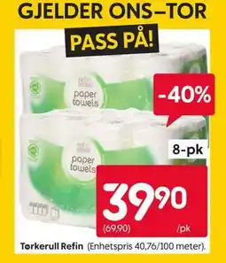 Rusta Tørkerull Refin tilbud