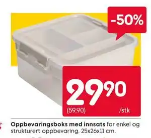 Rusta Oppbevaringsboks med innsats tilbud